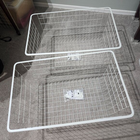 Set of 2 NEW IKEA Algot Large Wire Basket 23.5x15 x11.5 004.018.61 21174 Discont - Picture 1 of 8